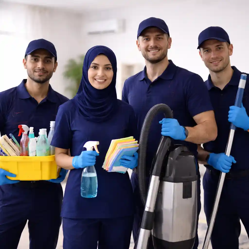 فريق شركة كلين الخليج للنظافة العامة بجدة عمالة مدربة